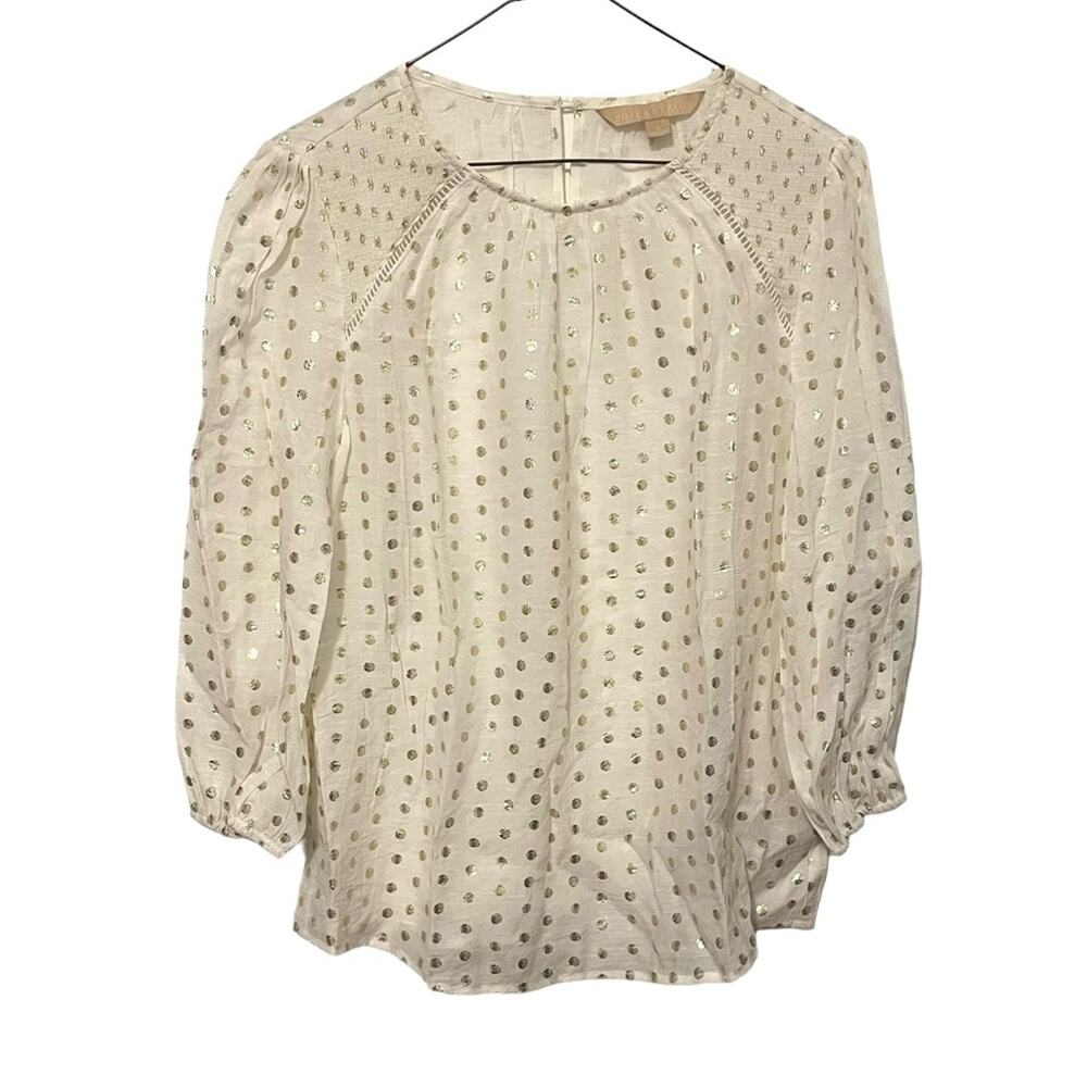 Hope & Harlow Polka Dot Blouse Size Small
